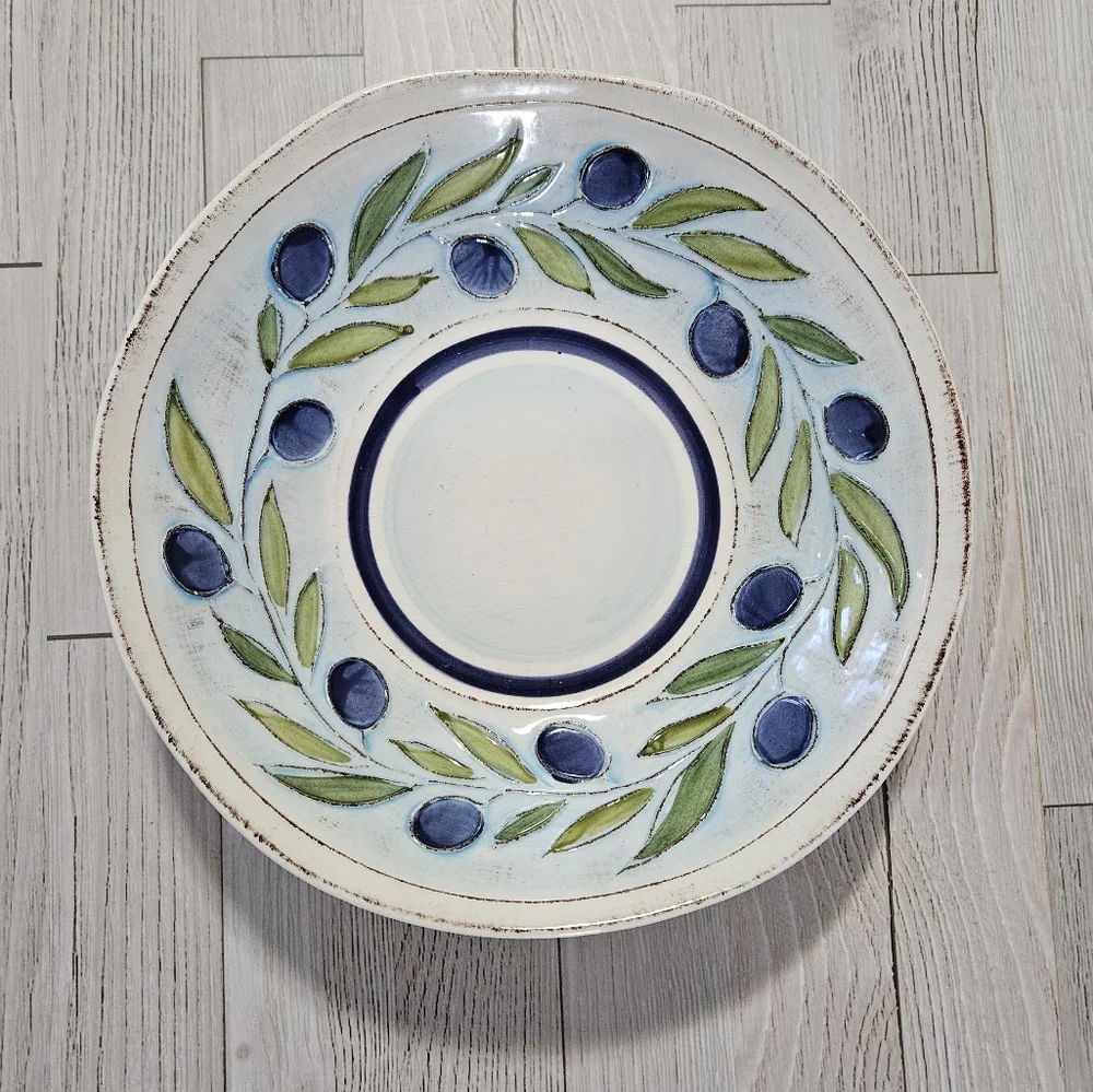 Crate & Barrel Gianna Pasta/Soup Bowl Retired Pattern Earthenware Rare Italy 9